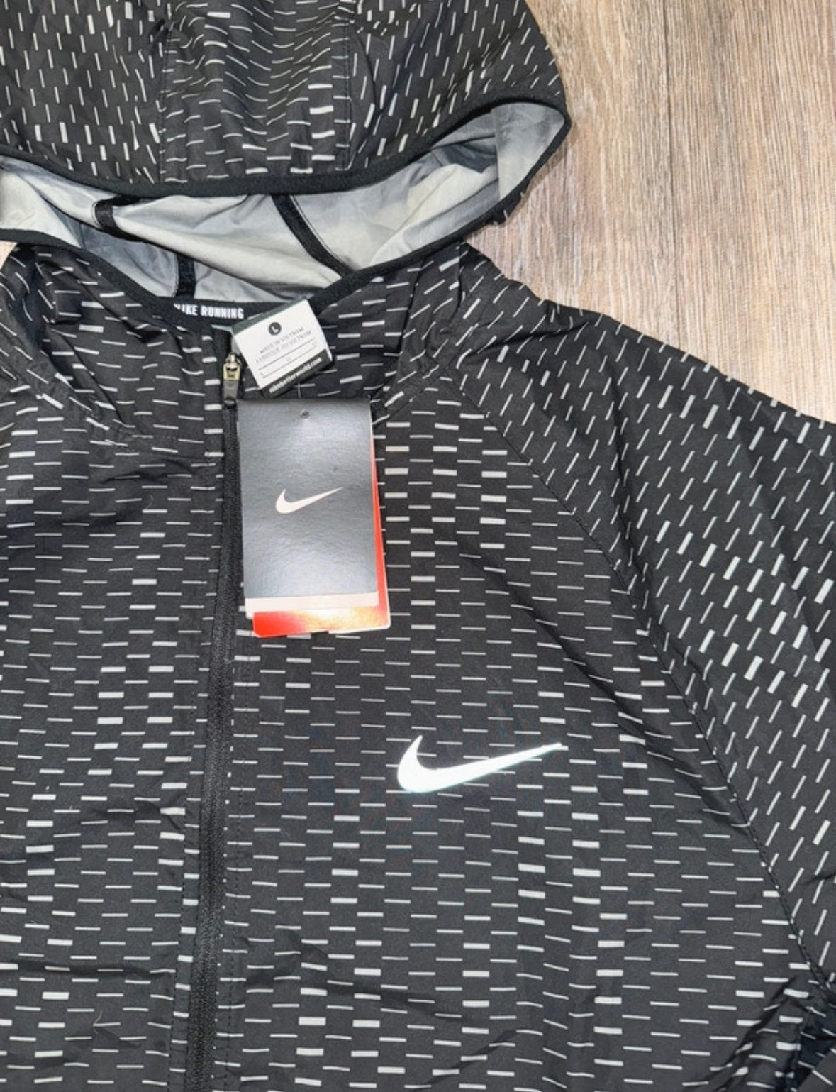Nike black digital windbreaker