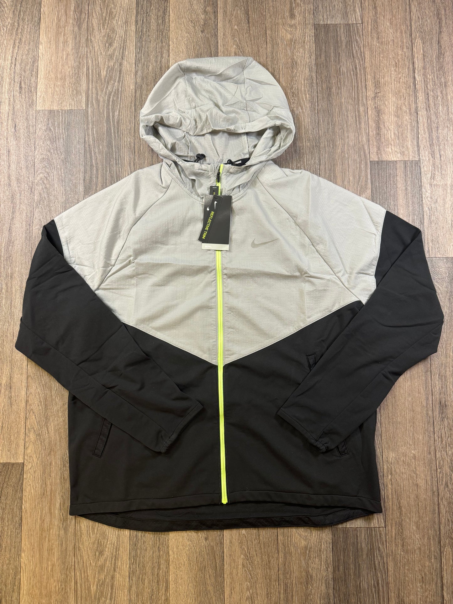 Nike Grey/Neon zip windbreaker