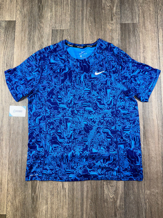 Blue digital print t shirt