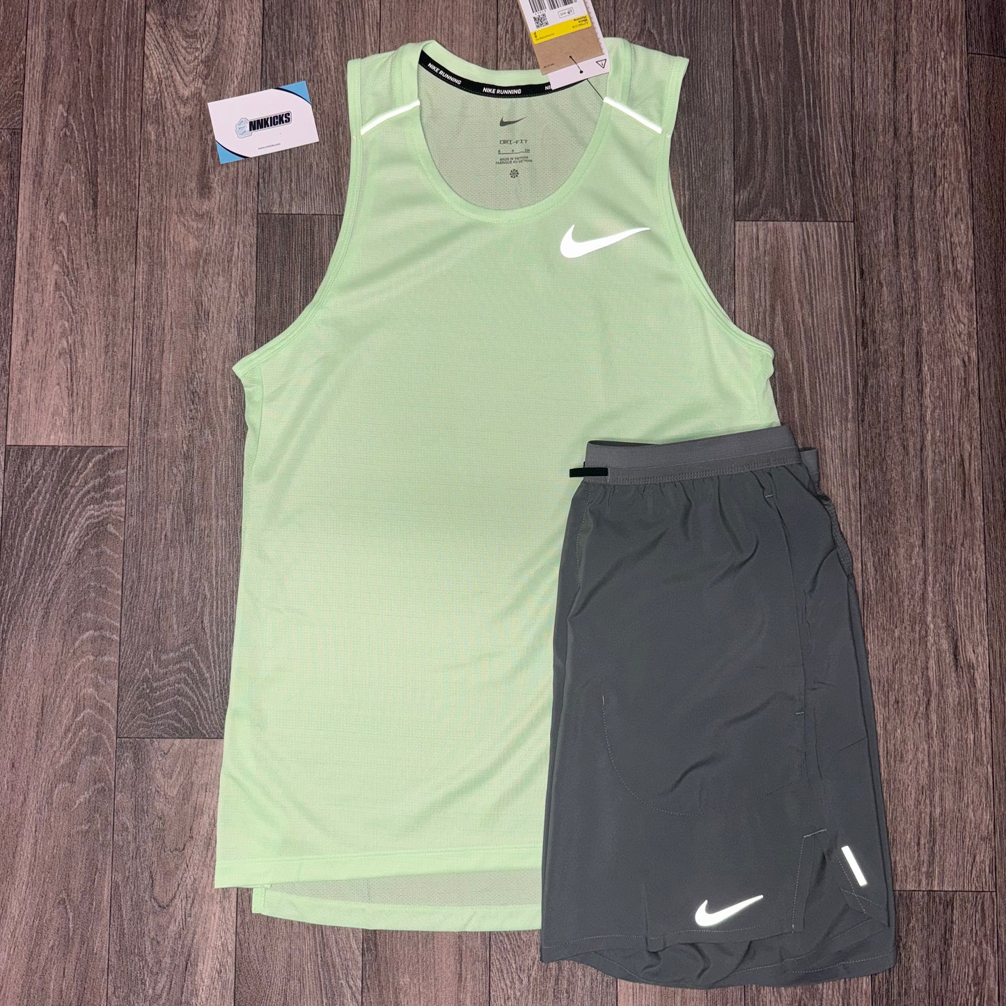 Nike Miler Vest 1.0 Vapor Green / Grey Flex Stride  7”