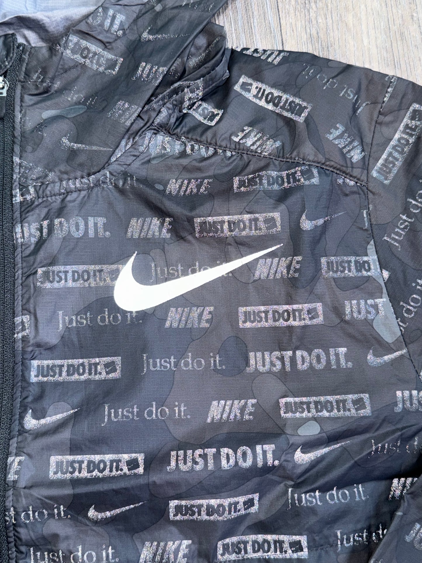 Black just do it windbreaker