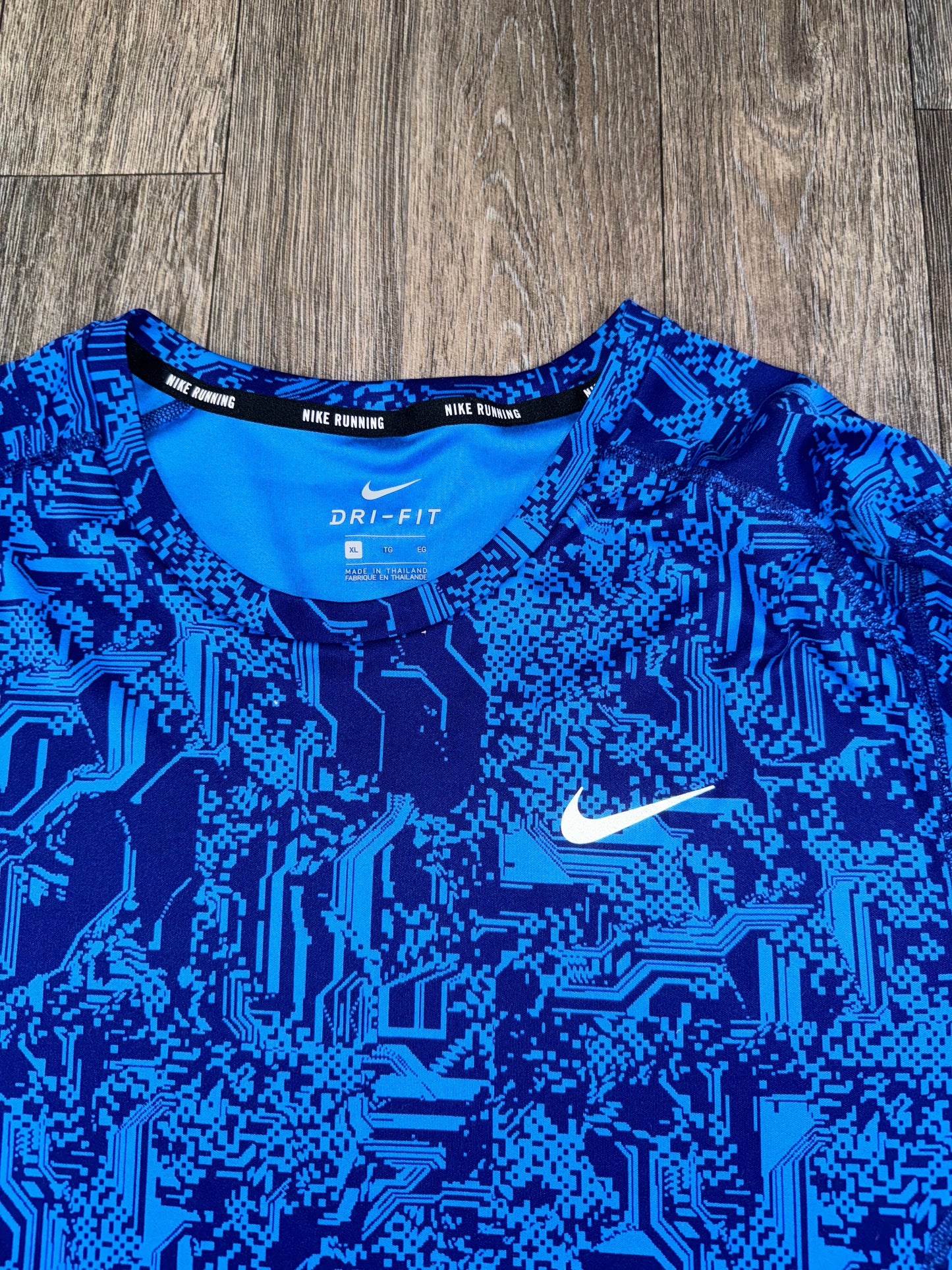 Blue digital print t shirt