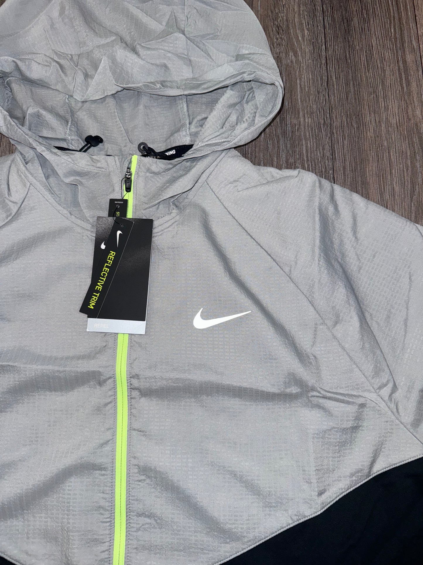 Grey/Neon zip windbreaker