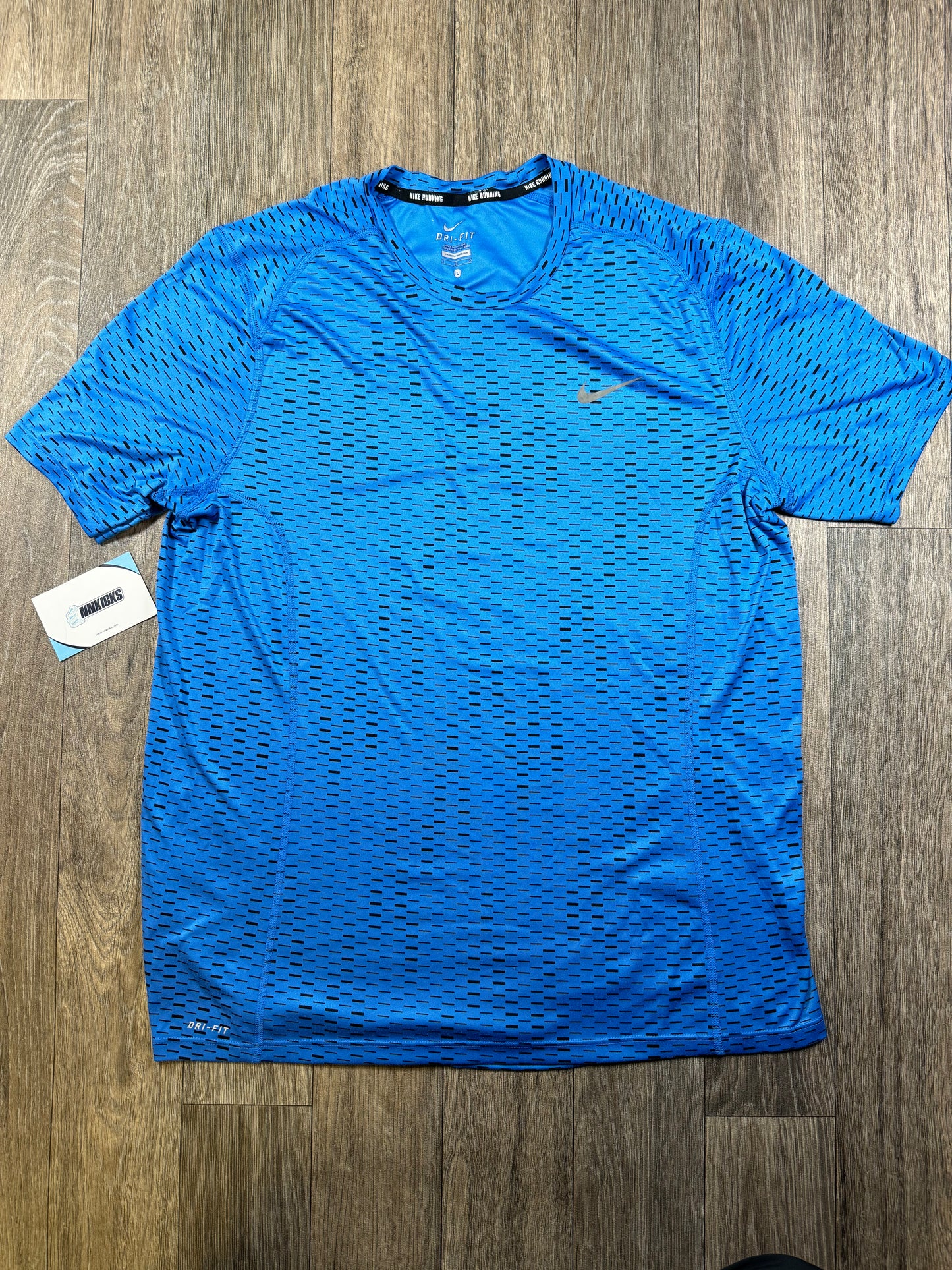 Blue digital dri fit t shirt