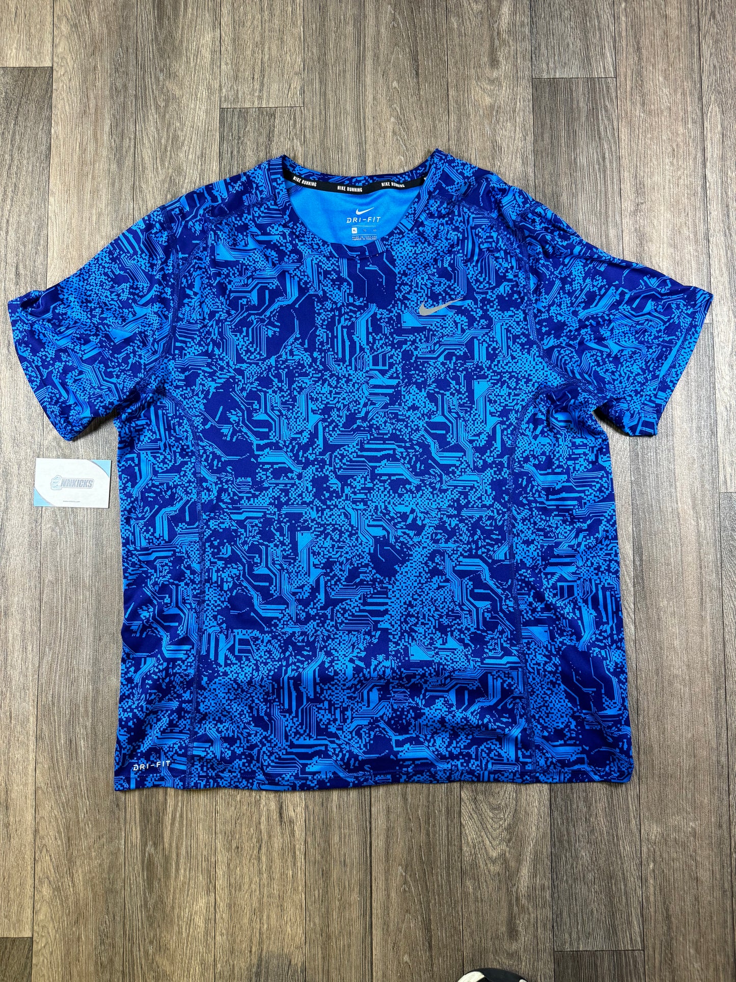 Blue digital print t shirt